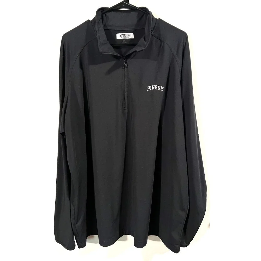 E.S Sports Mens Apparel Black 1/4 Zip Athletic Shirt/ Lightweight Jacket 2XL - Picture 1 of 3
